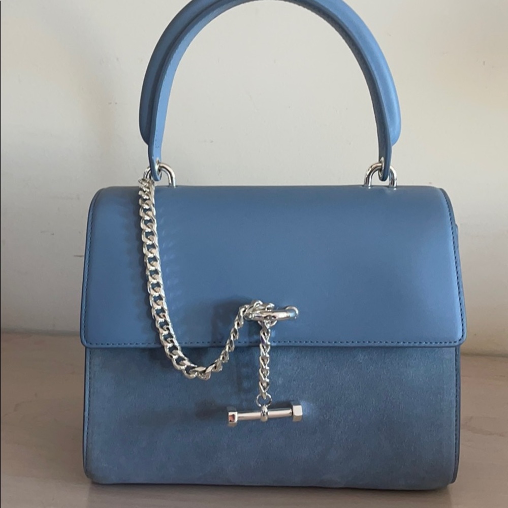 LUANA Italy baby blue suede mini bag